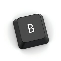 Fototapete - Close-up of a Single Black Keyboard Key with White B