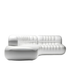 Poster - Futuristic luminous white plastic modular sofa, isolated on a empty plain background