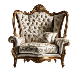 Fototapete - Venetian Renaissance luxury patterned silk sofa, isolated on a empty plain background