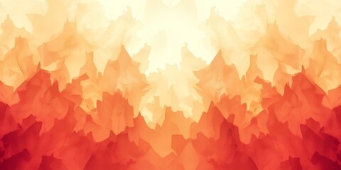 Poster - Abstract artistic landscape with red orange and yellow hues blending in a watercolor style