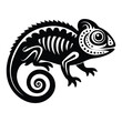 © Sadia - Chameleon silhouette line art vector illustration, Chameleon silhouette, Chameleon Vector art, Chameleon Clipart black Silhouette