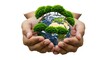 © Luxaa - Protecting Our Planet Hands Holding Earth with Lush Green Trees   Sustainable Environment Concept Image for Eco Friendly Campaigns Websites and Presentations