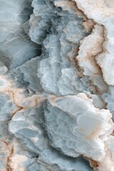 Poster - Captivating blue onyx stone texture with intricate patterns and soft light creating a serene and elegant visual experience ideal for design and artistic projects
