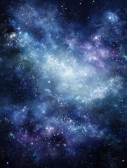 Poster - Captivating cosmic vista of a nebula with vibrant blue and purple hues shimmering stars and celestial dust creating a mesmerizing space background for exploration
