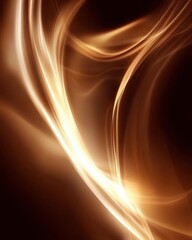 Poster - Abstract golden light trails on dark brown background creating a sense of elegance and movement a captivating visual for modern design projects and creative endeavors