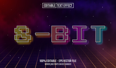 Wall Mural - 8-bit editable text effect
