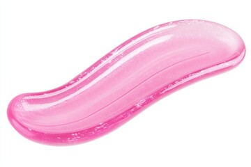 Poster - Glossy pink lip gloss smear on white backdrop showcases vibrant color and smooth texture in studio shot