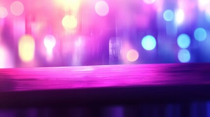Poster - Vibrant Abstract Stage Backdrop with Bokeh Lights and a Sleek Platform for Product Display Capturing the Energetic Atmosphere and Modern Aesthetic with a Dreamy Effect
