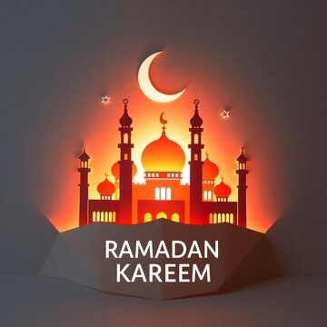  Abstract graceful and elegant RAMADAN KAREEM illustration in electric vivid colors art illustration design