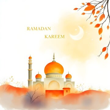  Abstract graceful and elegant RAMADAN KAREEM illustration in electric vivid colors art illustration design