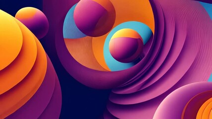 Poster - Vibrant spheres and flowing shapes create an abstract world of colors and patterns in an artistic composition Generative AI