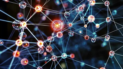 Poster - network of connections showcasing medical icons and their interactions within healthcare systems, ne