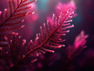 Poster - Crimson botanical elegance showcasing intricate textures and vibrant hues in a soft focus macro shot highlighting nature's delicate beauty and artistic depth