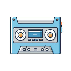 Poster - Retro cassette tape vector illustration for vintage music and audio technology design assets