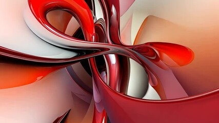 Poster - Dynamic swirls of red and white in abstract art create a captivating visual experience in modern design Generative AI