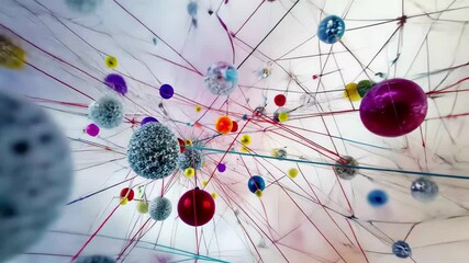 Poster - Exploring the complex connections within a vibrant abstract social network visualization, Abstract visualization of a social network