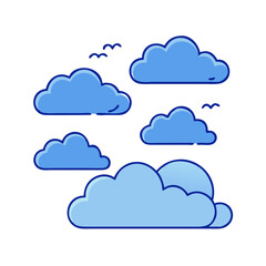 Wall Mural - blue sky clouds weather forecast cloudscape nature background cloud computing cloud icon vector