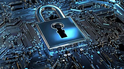Poster - Digital data security lock on laptop screen symbolizes protection of information and privacy in technology, lock on laptop screen Digital data security concept