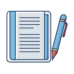 Poster - Document writing with pen illustration for business report and education concept design vector
