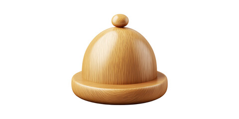 Poster - Wooden Dome-Shaped Object With Knob Top. Minimalist Design And Natural Aesthetic Isolated On Transparent Background