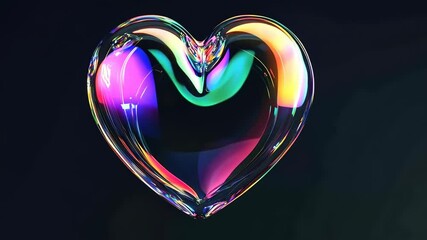 Fototapete - Colorful swirling heart glimmers in light, capturing the beauty of love and emotion in a mesmerizing dance Generative AI