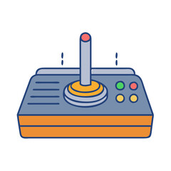 Fototapete - Illustration of joystick game controller gaming console arcade retro technology device play