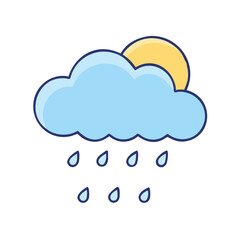 Wall Mural - download weather forecast icon with rain and sun illustration vector graphic design element