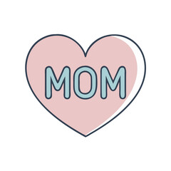 Poster - Heart mom love mothers day gift design vector illustration mothers day heart mom graphic art