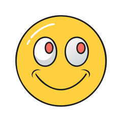Poster - Yellow crazy face emoji vector illustration for social media expression and communication design