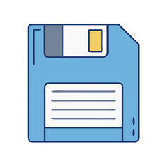 Leinwandbilder - Illustration of floppy disk storage data retro technology magnetic diskette backup save file vintage