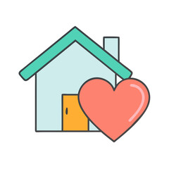 Poster - Home love heart house real estate property sweet home family home mortgage housing residential icon