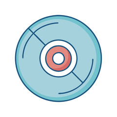 Aufkleber - Illustration of a blue compact disc cd dvd with red center vector graphic design element media storage