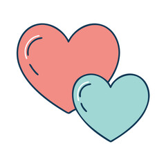 Poster - Two hearts vector illustration for valentine's day romantic love and relationship design concept