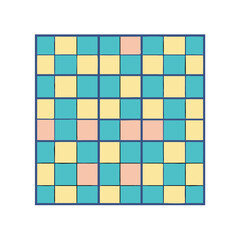 Poster - Colorful square grid pattern design with teal yellow and pink squares abstract illustration art