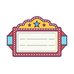 Leinwandbilder - Vintage theater marquee sign vector illustration for cinema movie show advertisement design