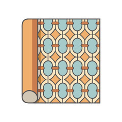 Poster - Retro wallpaper roll pattern vintage design interior decoration home decor surface covering wallcovering