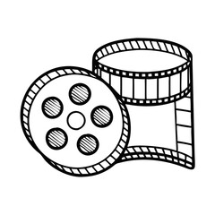 Poster - Film reel movie cinema video entertainment motion picture filmstrip filmmaking industry concept art