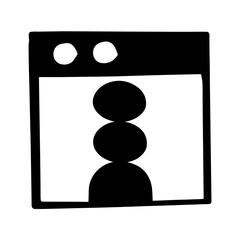 Poster - Simple graphic illustration of a social media profile on a computer screen