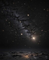 Wall Mural - millions of shimmering stars paint a dramatic celestial scene across the velvety black backdrop , de