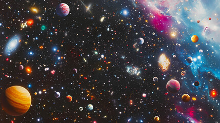 Wall Mural - colourful cosmic galactic