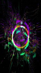 Fototapete - Bright colors and dynamic patterns emerge, showcasing mesmerizing digital art inspired by technology and creativity in a captivating display