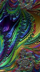 Leinwandbilder - vivid colors and flowing forms that create a dynamic visual experience with depth and movement, vertical video