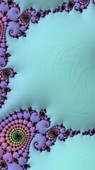 Fototapete - Warm pink tones create beautiful abstract fractal patterns with flowing lines, highlighting artistic design and texture in a stunning visual display