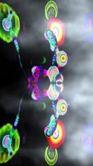 Poster - Captivating light beams and dynamic digital patterns fill the air during a lively nighttime event, creating an immersive visual spectacle