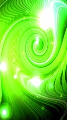 Fototapete - Intricate green spirals and glowing orbs fill the space, creating a mesmerizing and energetic atmosphere