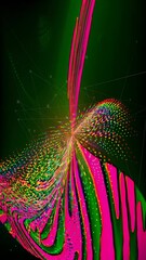 Fototapete - Vibrant colors swirl and merge in an artistic light display, creating an enchanting atmosphere at an outdoor installation under the stars, vertical video 