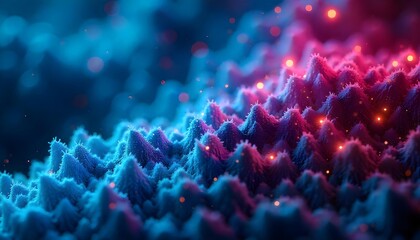 Poster - Neon Abstract Landscape