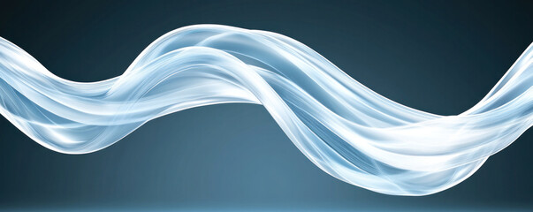 Poster - A blue and white wave with a white line in the middle. The wave is long and has a lot of detail