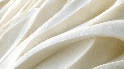 Poster - A white fabric with a wavy pattern. The fabric appears to be made of foam, giving it a soft and fluffy texture. The wavy pattern creates a sense of movement and adds visual interest to the image