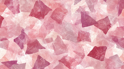 Poster - A pink and white background with a lot of pink and white shapes. The shapes are all different sizes and are scattered throughout the background. Scene is playful and whimsical